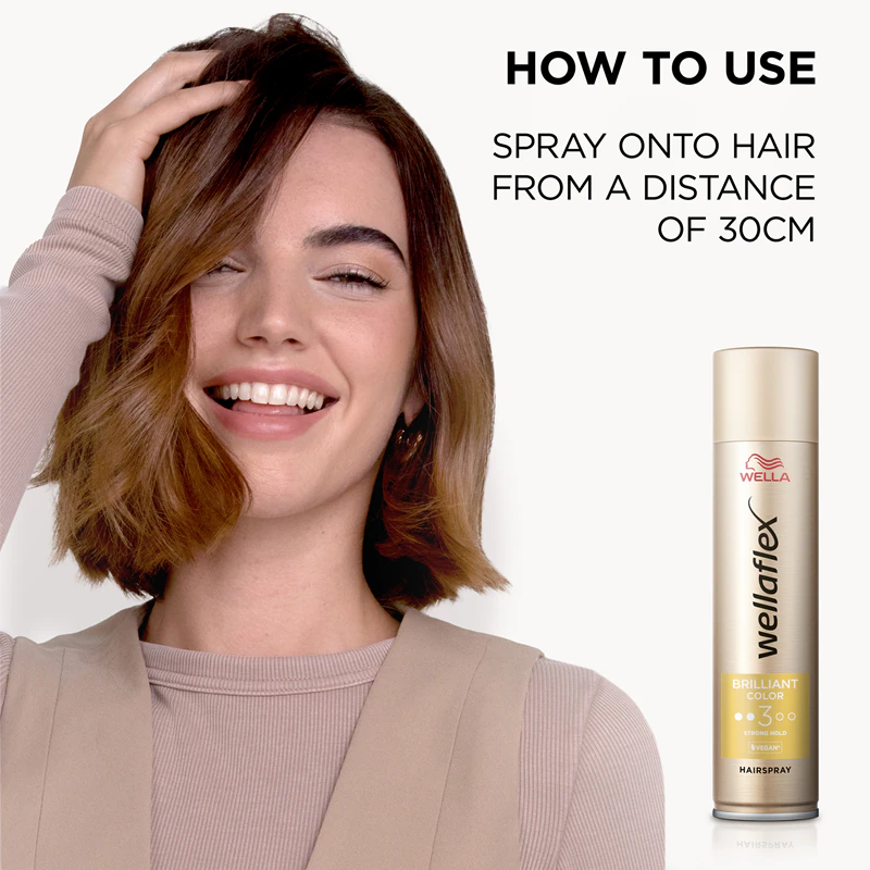 Lak na vlasy Wella Wellaflex Brilliant Color so strednou fixáciou pre farbené vlasy