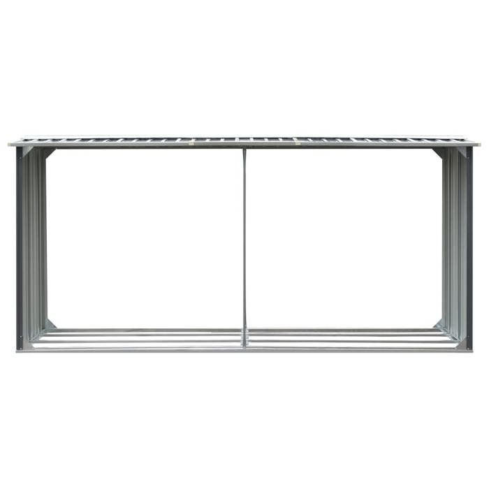 Abri de stockage de bois/porte-bûches, vidaxl, Acier galvanisé 330x92x153 cm Gris a22