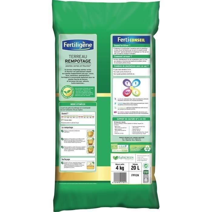 FERTILIGENE - Sustrato para plantas verdes y con flores 20L - Estimula el crecimiento, nutre y mantiene las plantas verdes de forma continua.