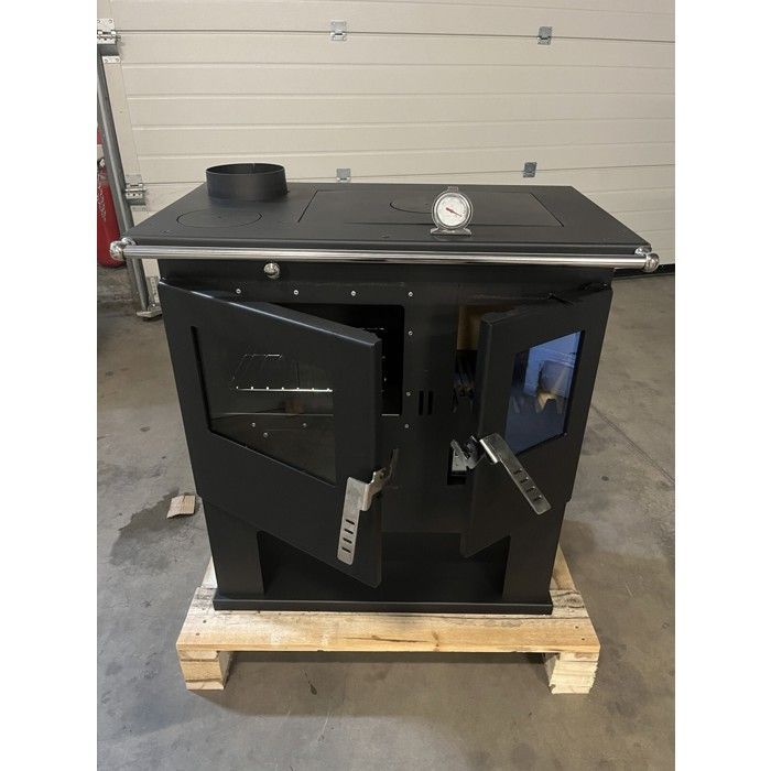Poêle à Bois Verso CS - 7,7 kW | Plaque Supérieure en Métal, Chauffage Efficace et Sortie de Fumée à Gauche