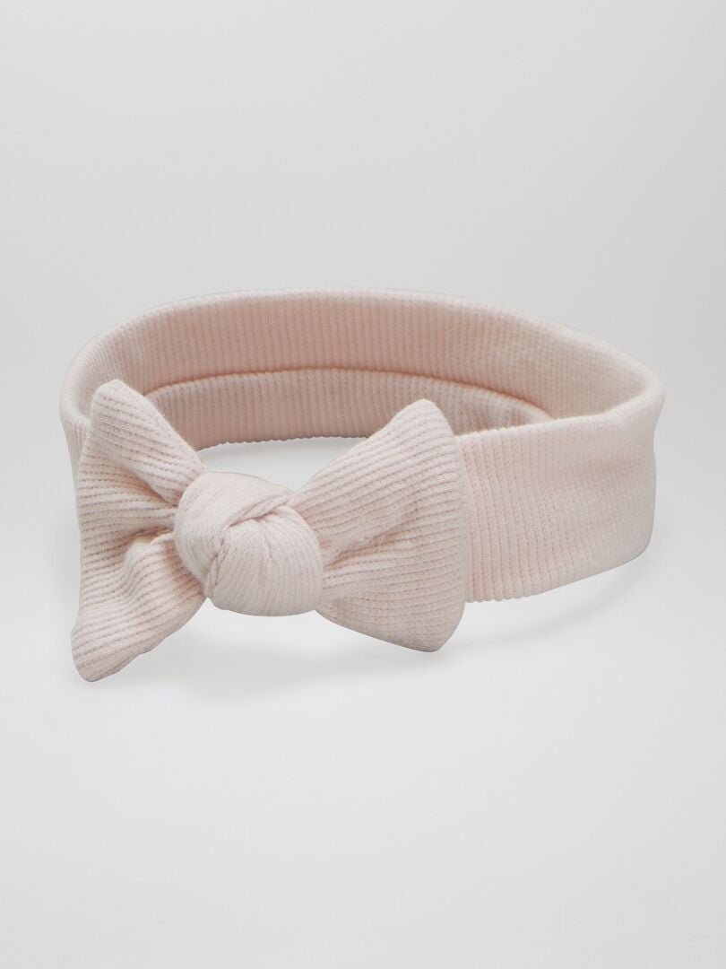 Faixa de cabelo canelada em malha - ROSA