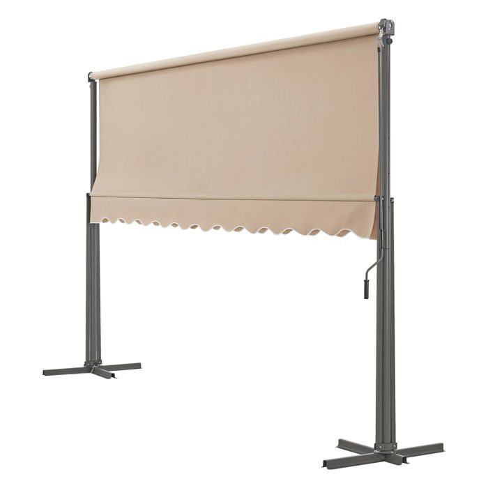 Zonnescherm - HELLOSHOP26 - Vrijstaand, dubbelzijdig hellend - 300x300x260 cm - 260 g/m² waterdicht polyesterdoek - Handleiding