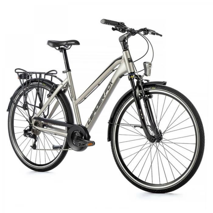 Vélo de ville - LEADER FOX - Ferrara 2023 - Femme - Argent - 8 vitesses - Cadre 16,5 pouces