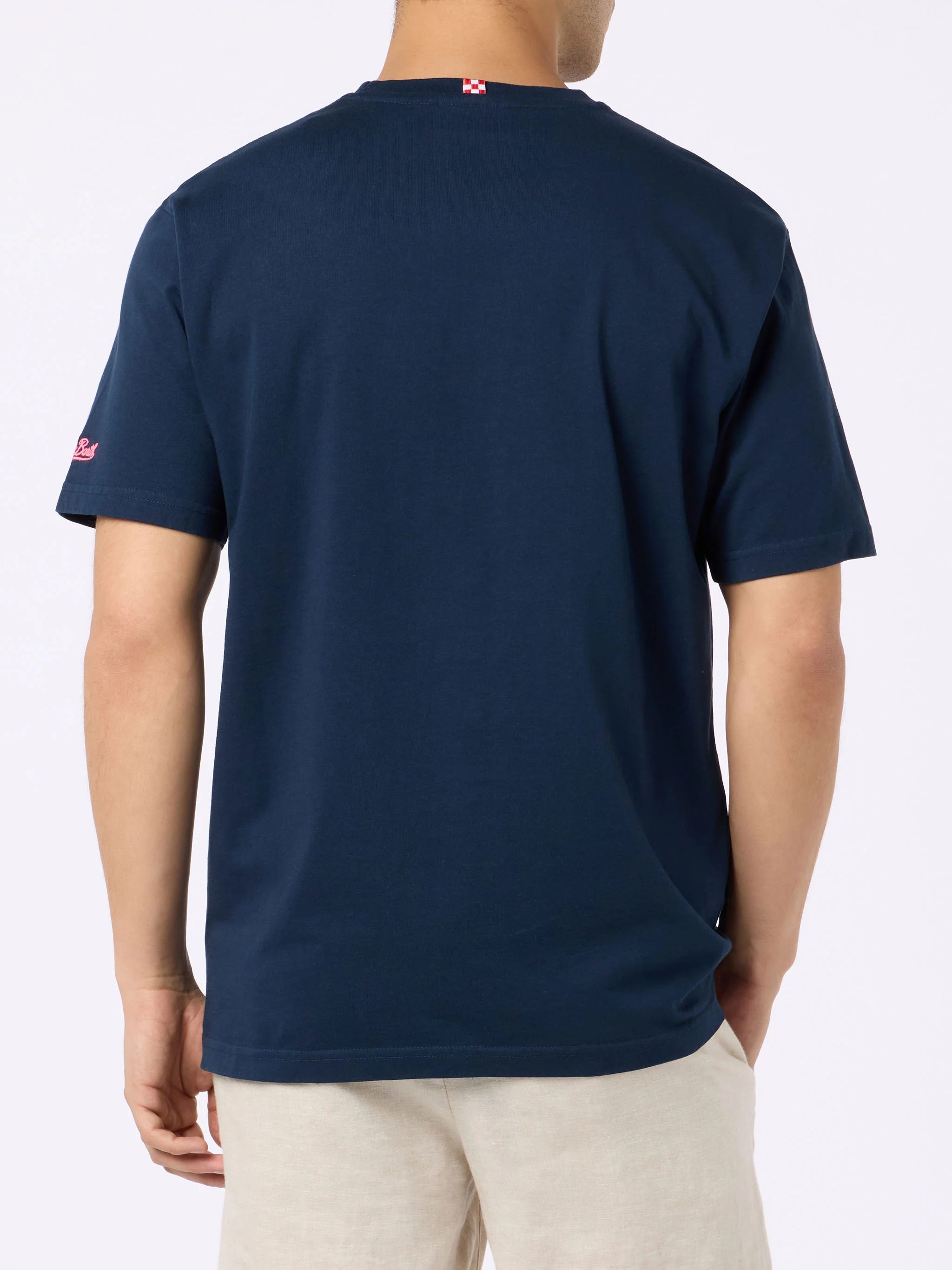 Heren katoenen T-shirt met Vespa-print en borduurwerk | VESPA SPECIAL ED
