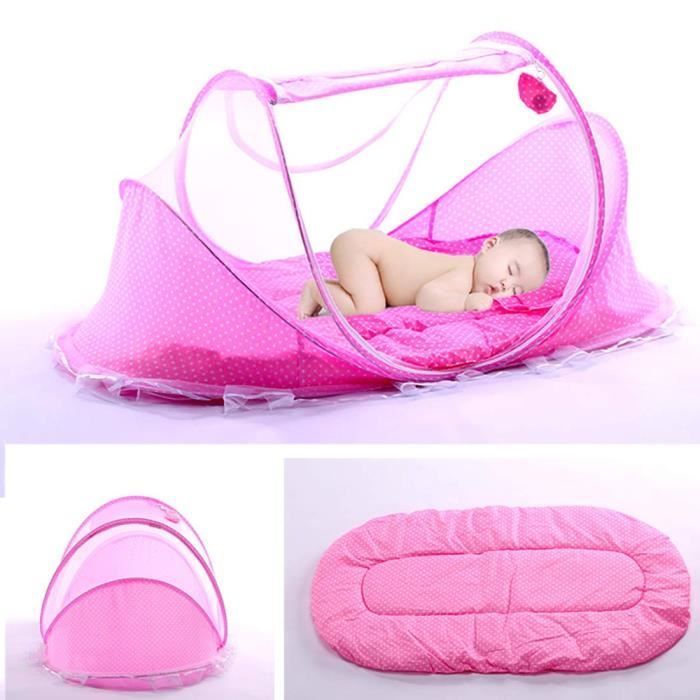 Lit Bébé, Berceau de voyage pliable, pour bébé avec Tente moustiquaire, Lit d'appoint léger avec matelas épais