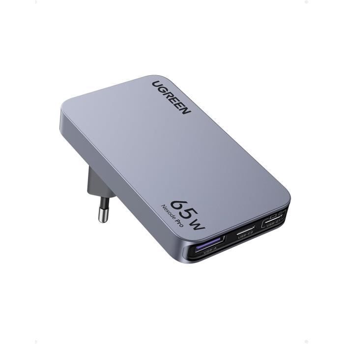 Carregador USB-C - UGREEN - Nexode Pro - 65W - 3 Portas - Adaptador Internacional