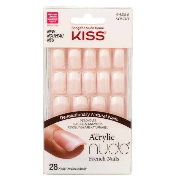 Kiss Nude Straight mākslīgie nagi<br>28 gabali