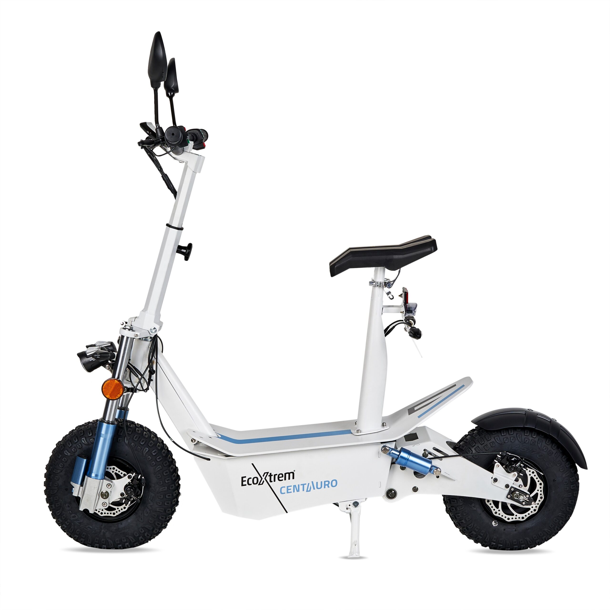 Patinete elétrico Centauro legalizado com assento e tela LCD XXL branca