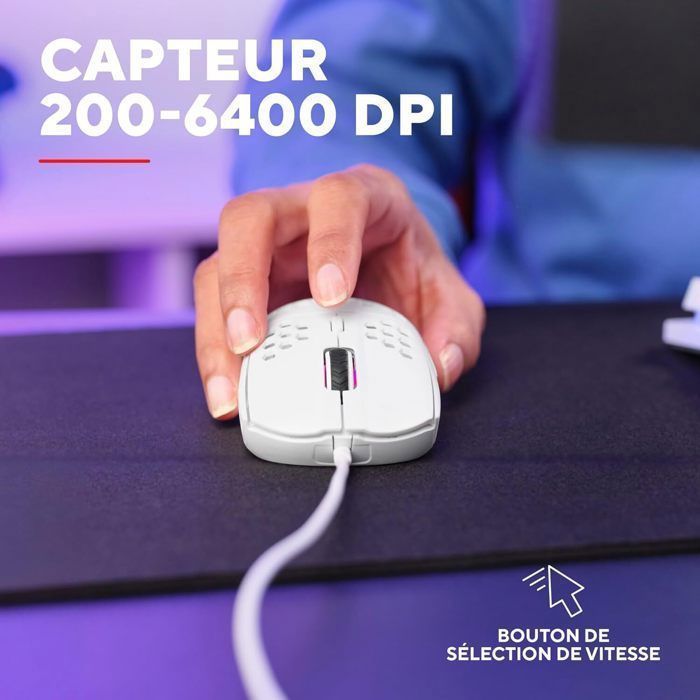Souris Gaming Ultra Légère - Trust Gaming GXT 928 Helox - Capteur Haute Précision - RGB - FPS & eSports