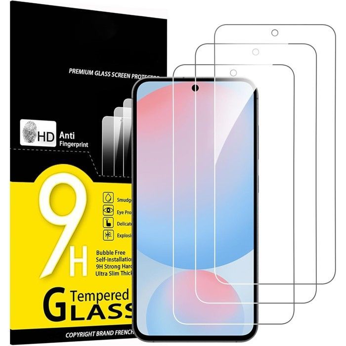 Pack of 3 Tempered Glass Screen Protectors for Samsung Galaxy S25 FE - Effective Scratch Protection, 9H Hardness Glass