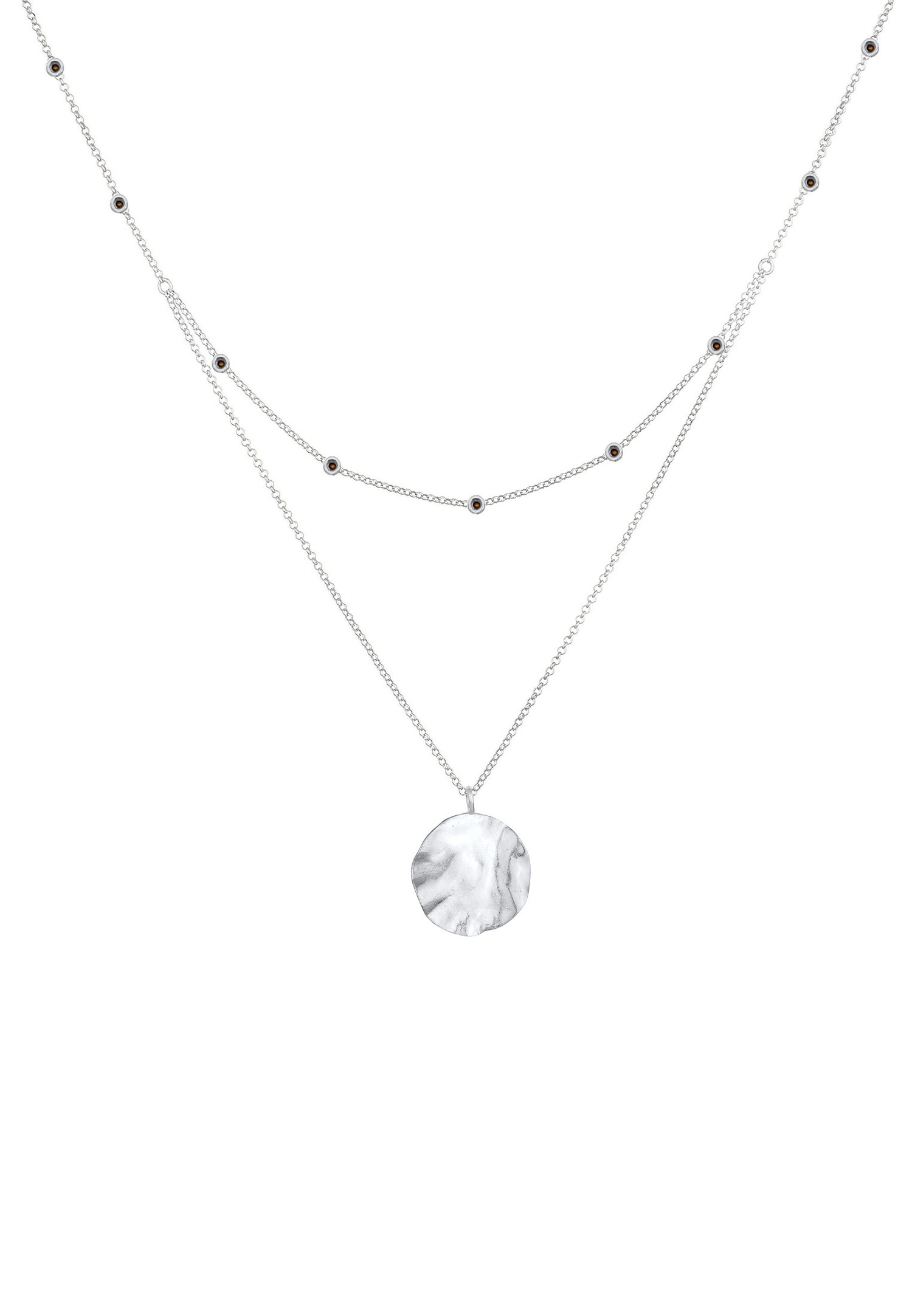 Elli Pendentif de Plaquette à Couche avec Cristaux Collier Femme - (925/1000) Argent