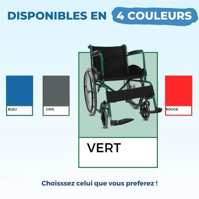 Silla de ruedas plegable Mobiclinic Alcazaba para personas mayores y discapacitadas con reposapiés y reposabrazos - Verde