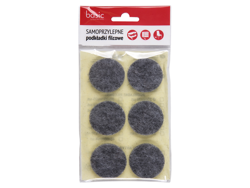 Podkładki filcowe pod meble 6 szt. szare