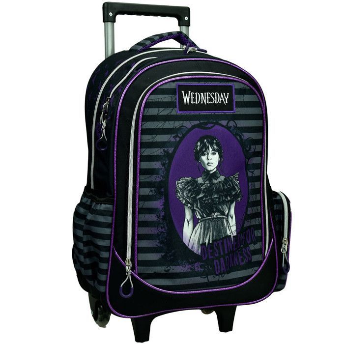 Mochila con ruedas Wednesday Purple de 46 cm - Wednesday