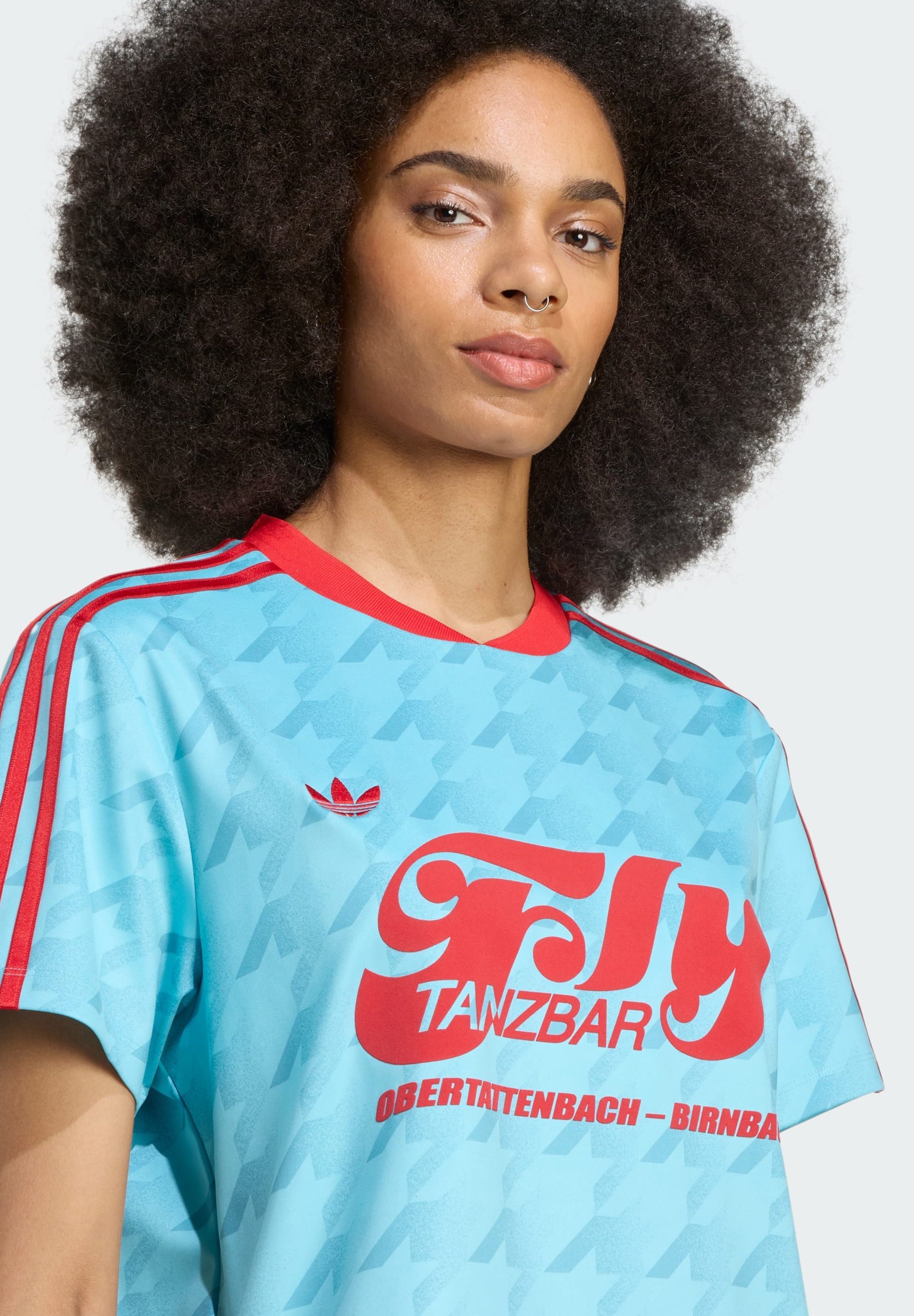 adidas Originals FOOTIE - T-shirt met print - blauwe gloed