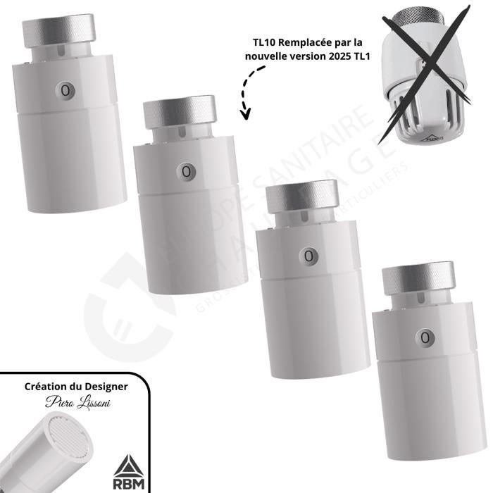 Paquete de 4 cabezales termostáticos TL1 RBM