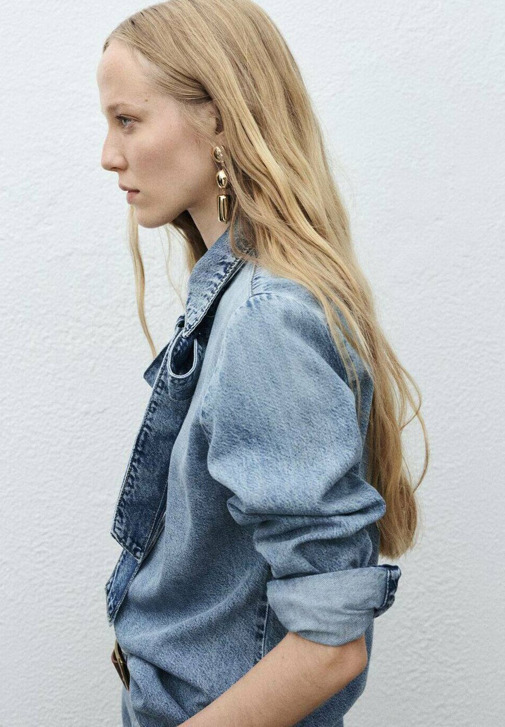 Mango Bluse mit Knopfleiste – blau