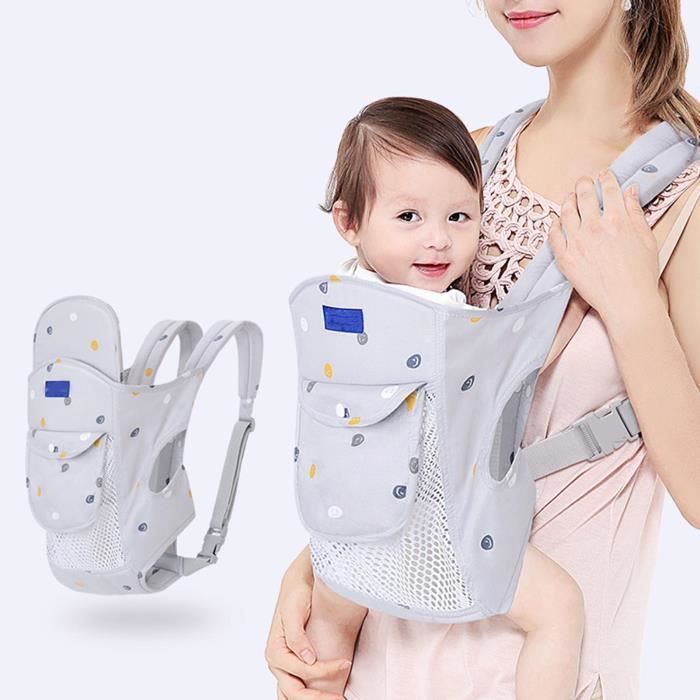 Mothinessto Porte-bébé kangourou Kangourou Porte-bébé Ergonomique Sling Traditionnel Wrap Portable Respirant Mesh jeux poussette