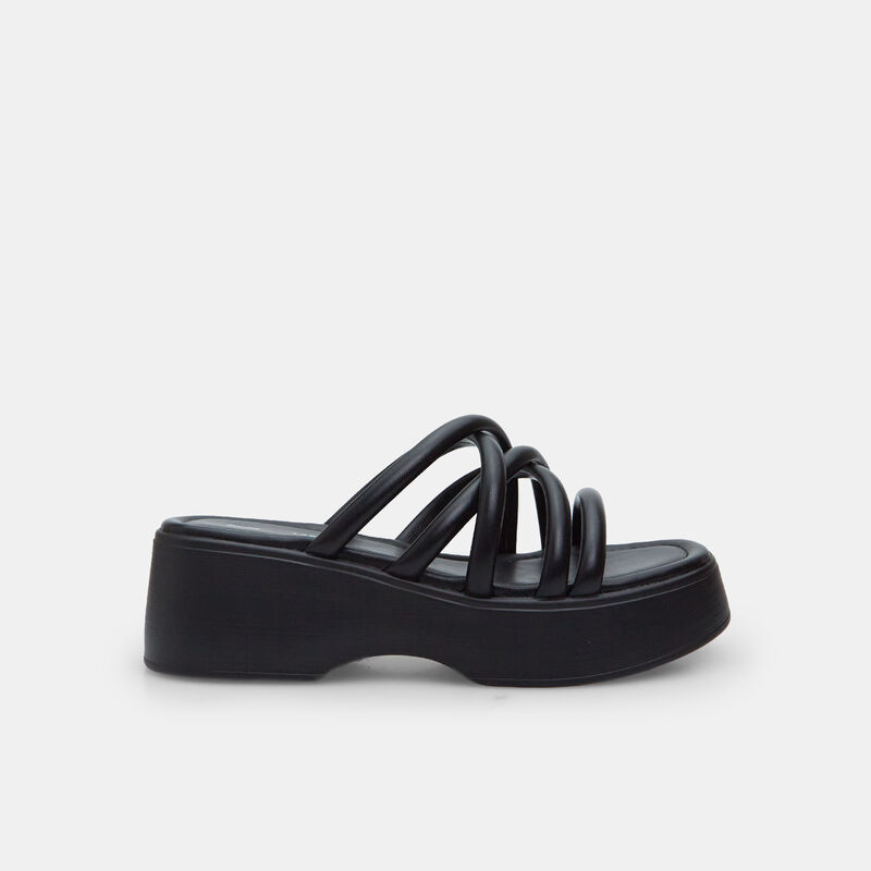 Piros címkés női papucs 5 cm-es platformmal