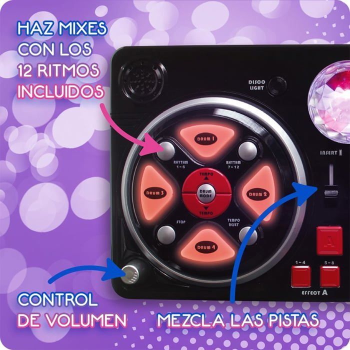 DJ Mixer - 916D00040 - Disco Light Ball - Bluetooth - 16 Sound Effects