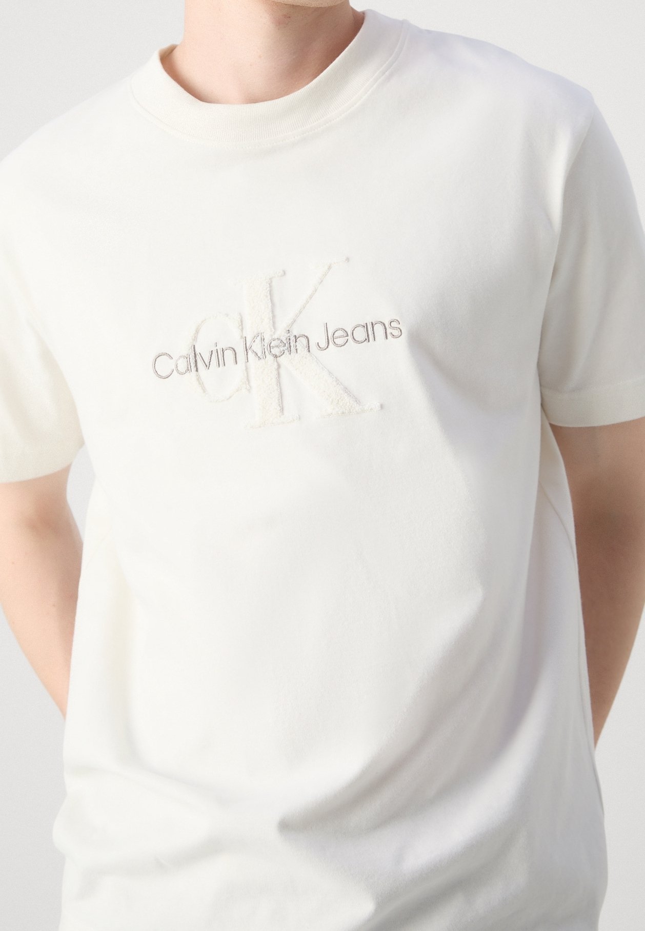 Calvin Klein Jeans T-shirt met print - gebroken wit