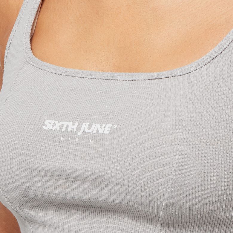 Crop-Top mit eckigem Ausschnitt