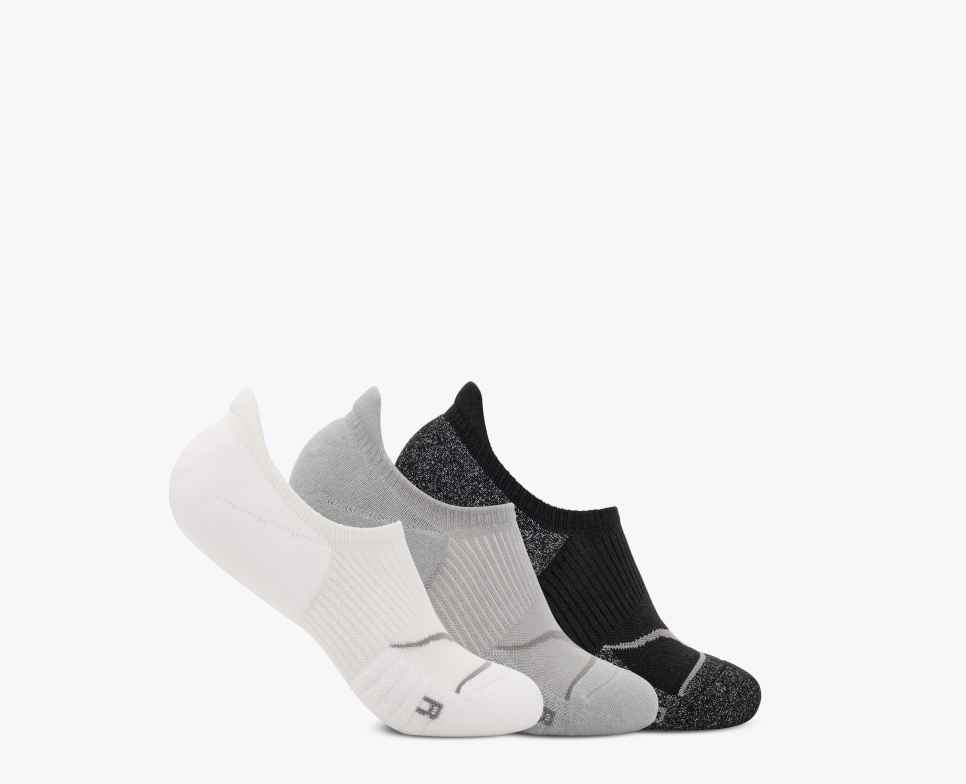 HOKA Onzichtbare sokken 3-pack wit / Stellar Grey / zwart