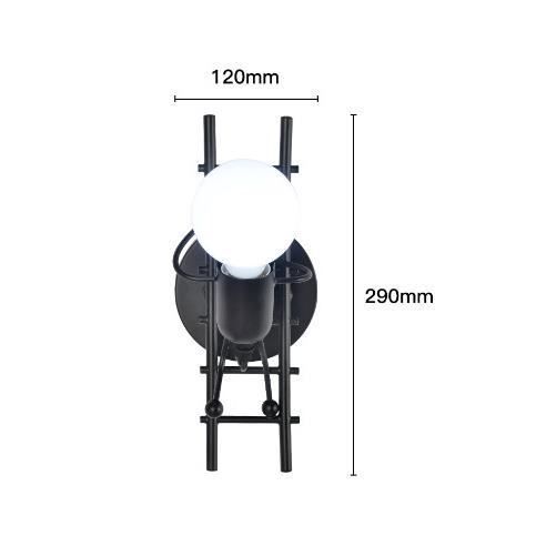 UNI Applique Murale Intérieur Design E27 Lampe Murale Humanoïde Contemporain en Métal Noir