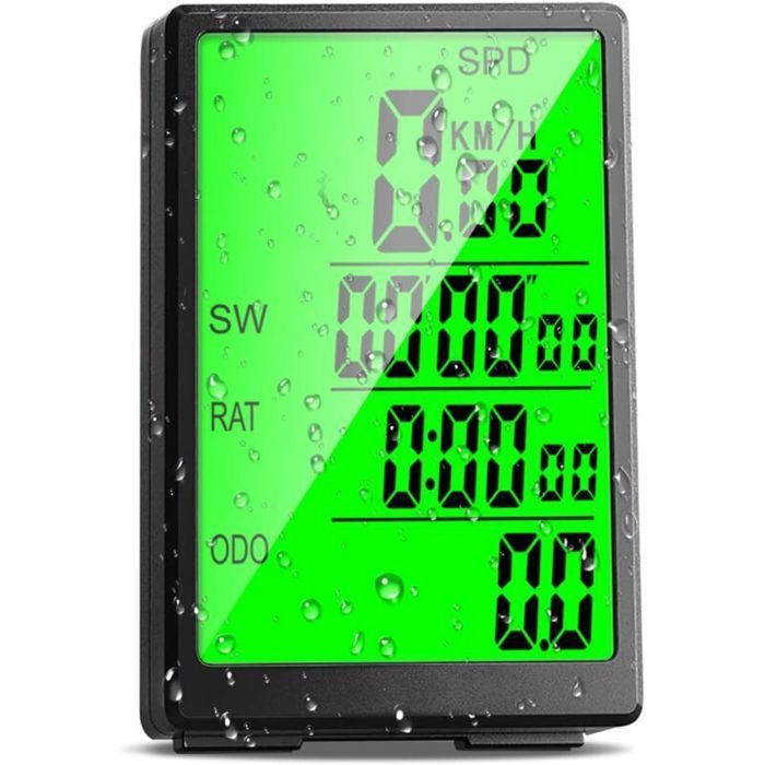 Waterdichte draadloze fietscomputer, 31 functies, groot 3-inch scherm, snelheid, afstand