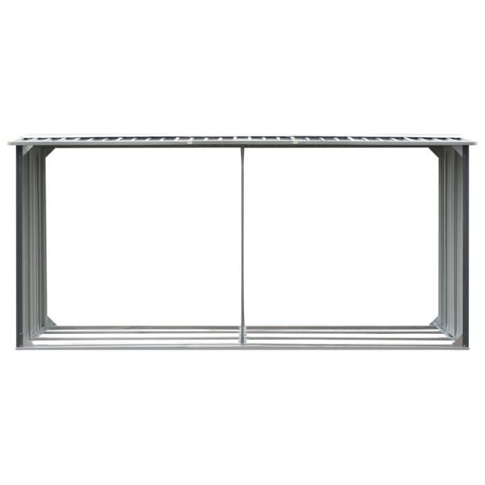 Houten opbergloods - vidaXL - 330x92x153 cm - Gegalvaniseerd staal - Grijs - Duurzaam en eenvoudig te monteren