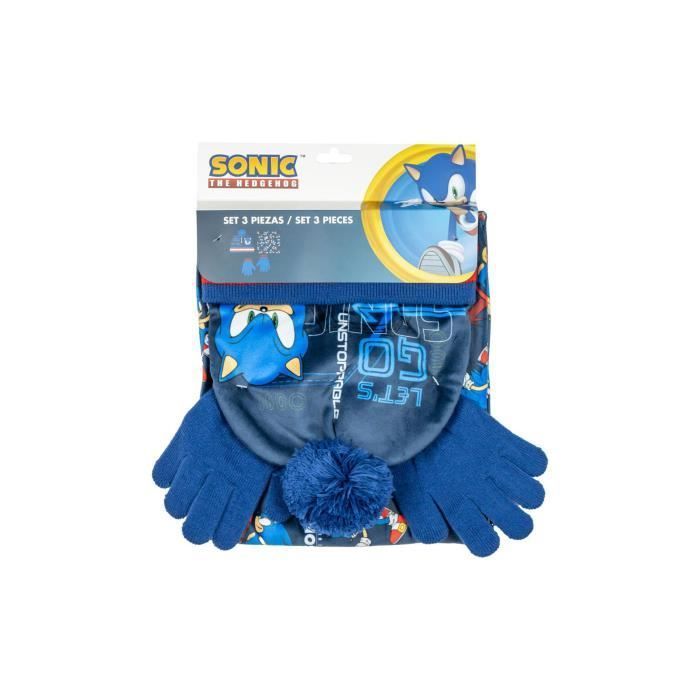 Ensemble d'accessoires d'hiver - CERDA - Sonic - Bonnet avec pompon - Snood - Gants assortis