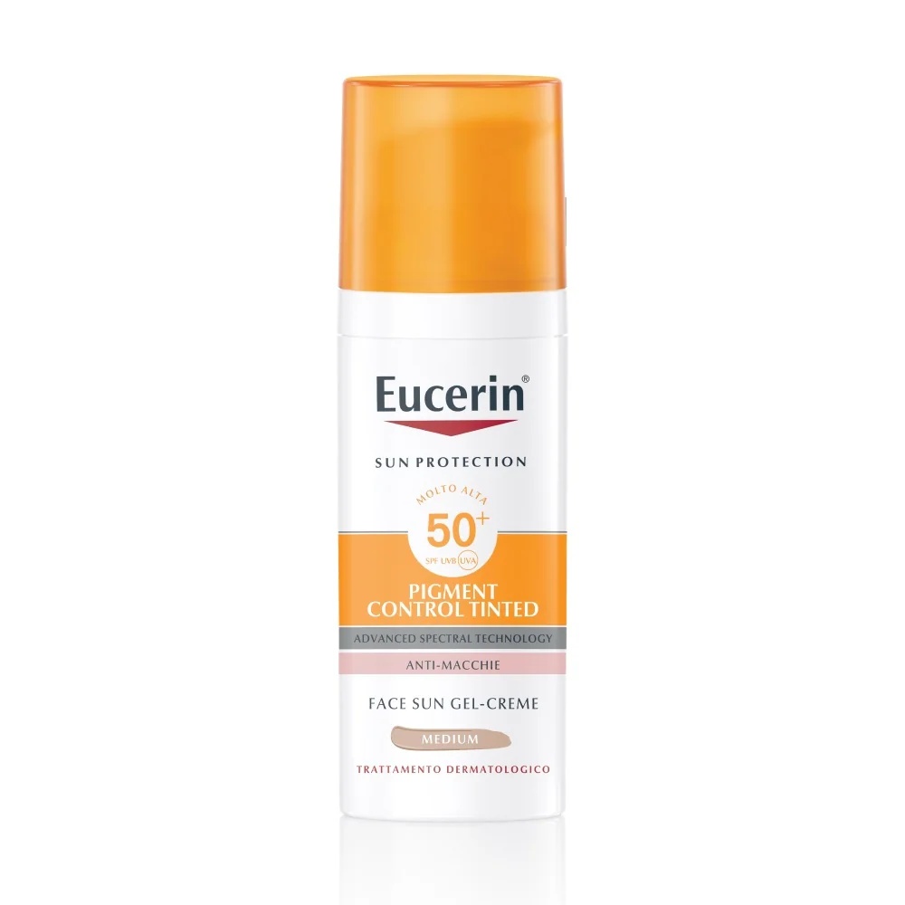 EUCERIN Crema solar con color y control de pigmentación SPF50+ tono medio 50 ml