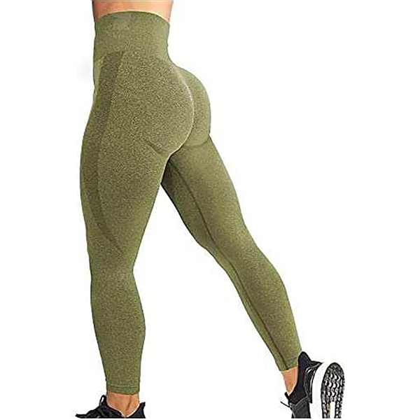 Leggings de sport taille haute sans coutures pour femme, effet contour sourire, pantalon de yoga : Sports et loisirs de plein air