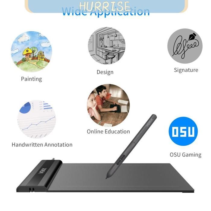Tbest Animation Tablet, Graphic Drawing Tablet, 6 x 4 inch Active Area, 8192 Pressure Levels, Tablet Hardware, Black