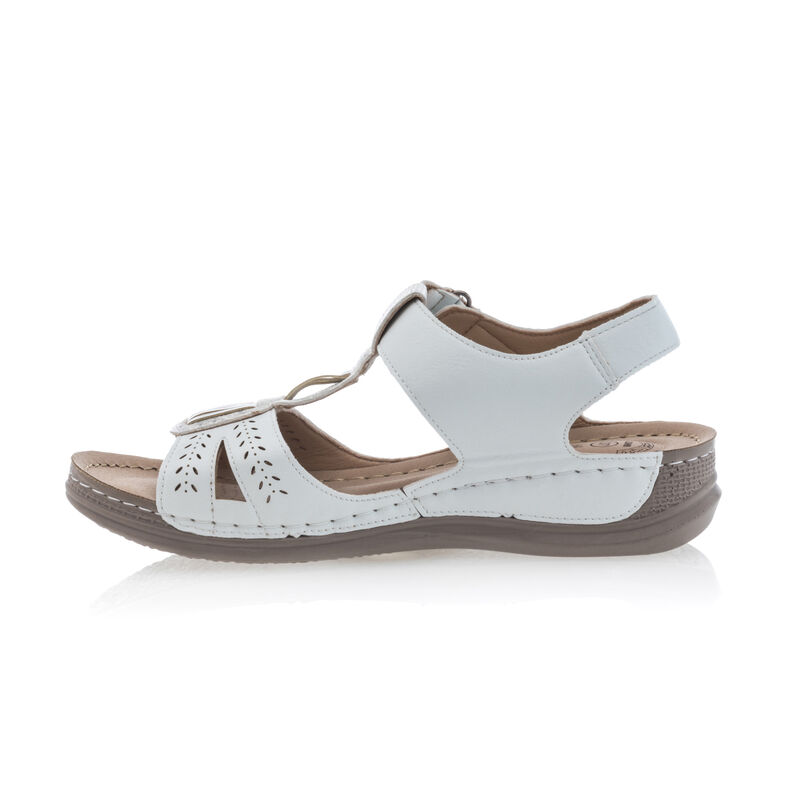 Weiße Damensandalen / Zehenfreie Schuhe