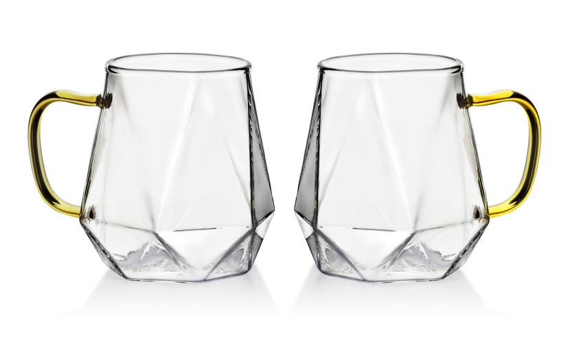 Komplet 2 szklanych kubków termicznych 300ml PETER