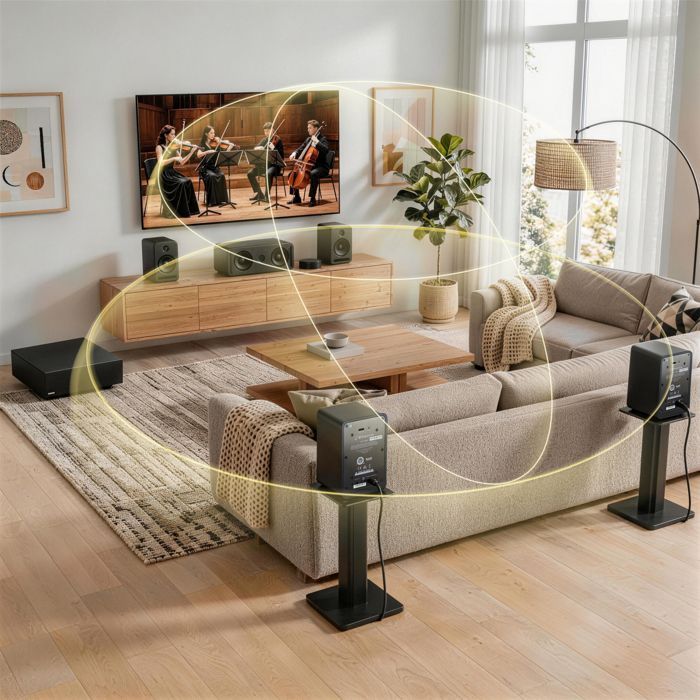 PLATIN Home Cinema System, 5.1 Stereo Surround Sound, Dolby Sound, App Control, WISA Certified, Black