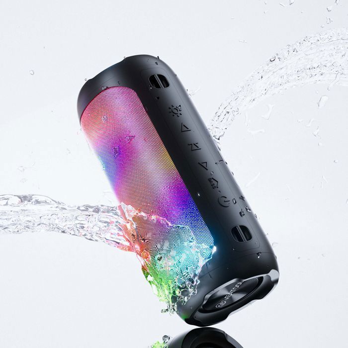 VEATOOL Enceinte Bluetooth Portable RGB 25W Son Stéréo + Basses, Autonomie 10 h, TWS Appairage Stéréo  Micro Intégré, Outdoor IPX6