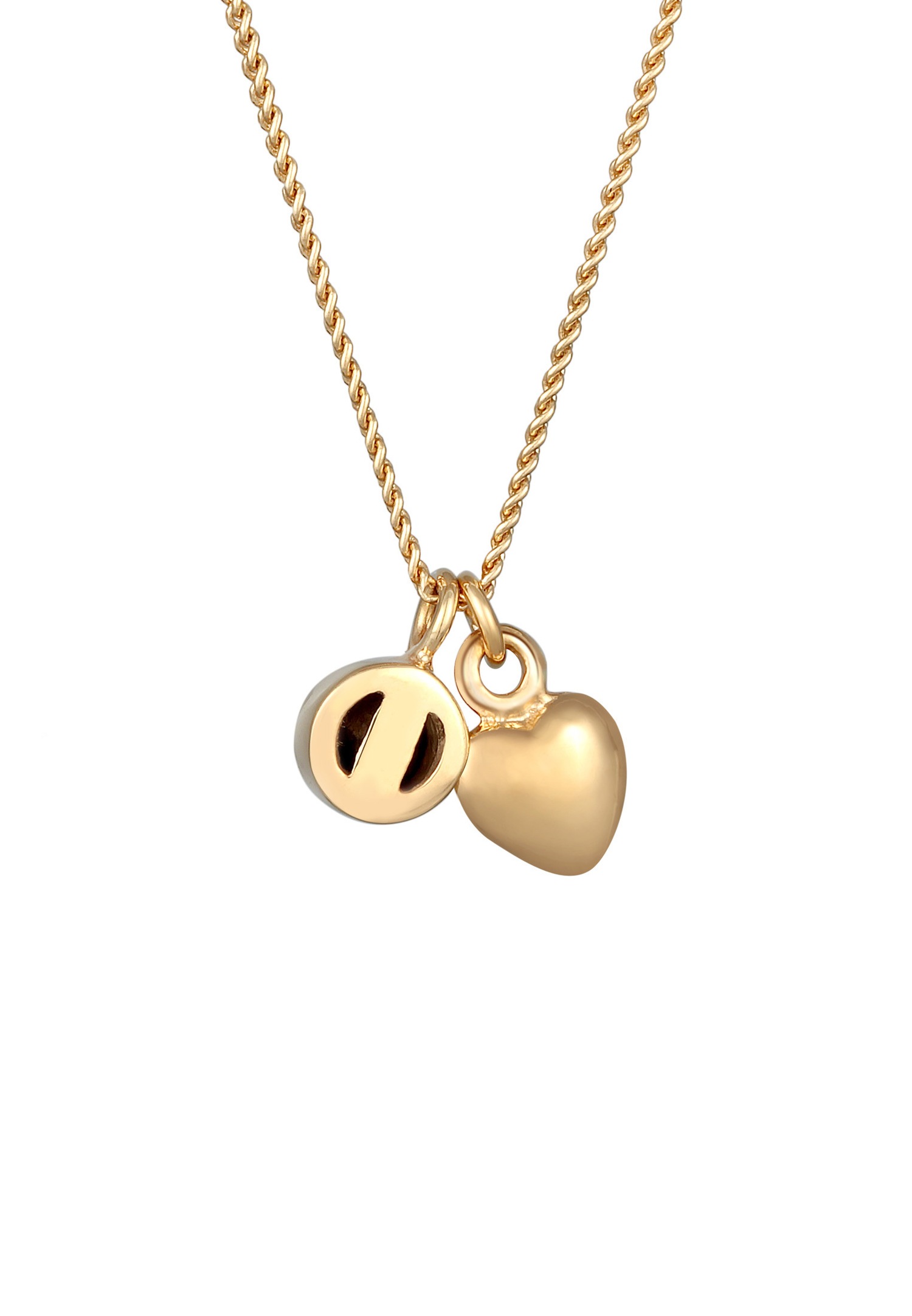 Elli Femmes pendentif cœur solitaire amour avec cristaux en argent sterling 925 plaqué or