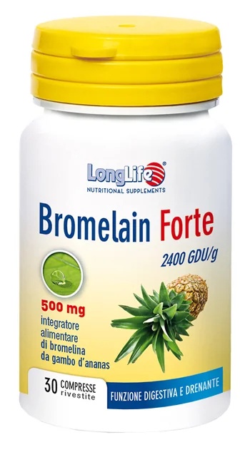 Long Life voedingssupplement LongLife Bromelain Forte 500 mg 30 tabletten glutenvrij