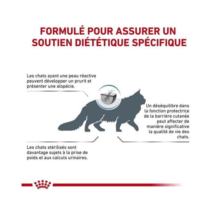 Croquettes pour chat - ROYAL CANIN - Veterinary Care Skin & Coat - 1,5 kg - Peaux sensibles - Adulte