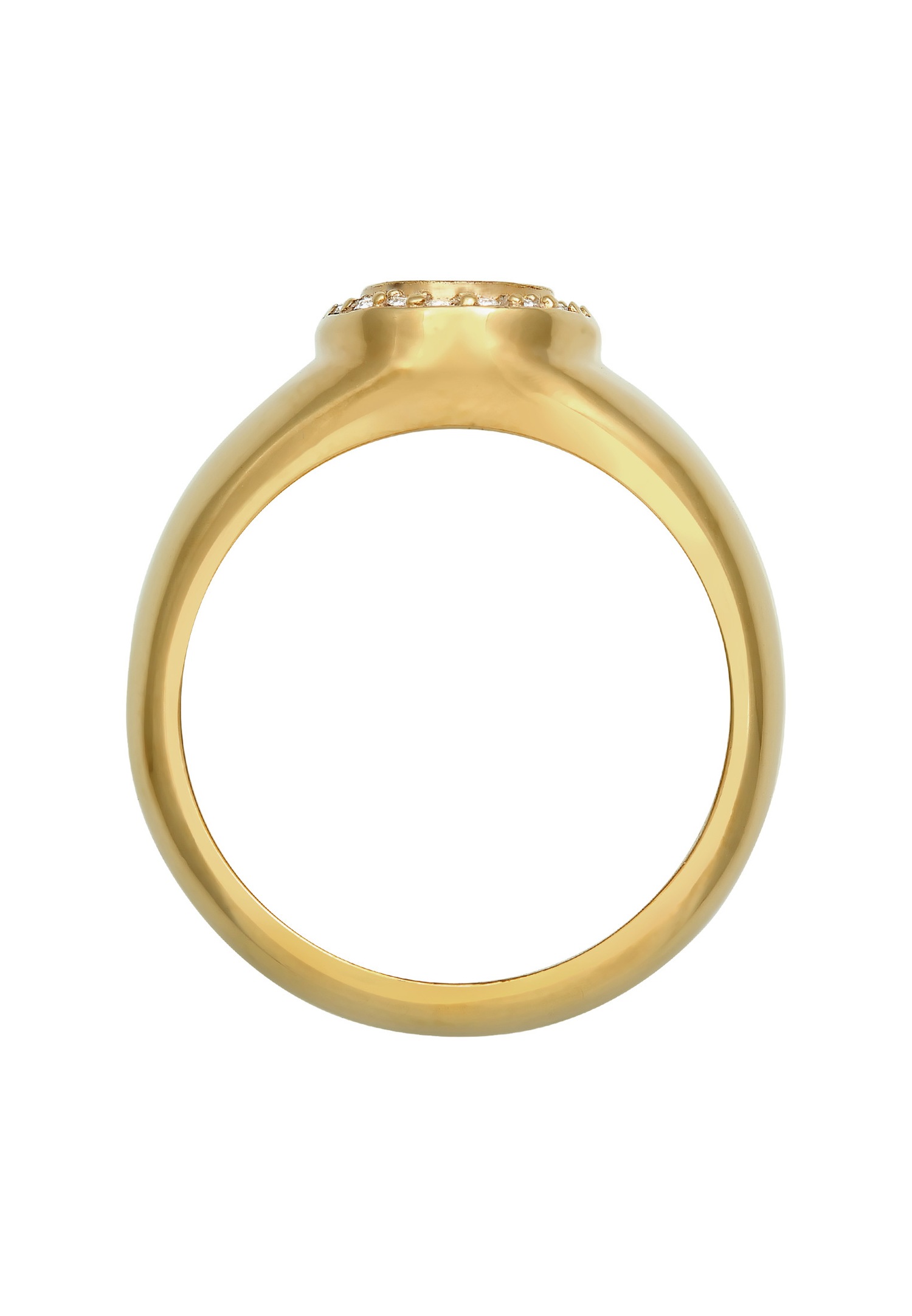 Elli PREMIUM Elli PREMIUM Bague Femmes Anneau sceau élégant avec cristaux en argent sterling 925 plaqué or