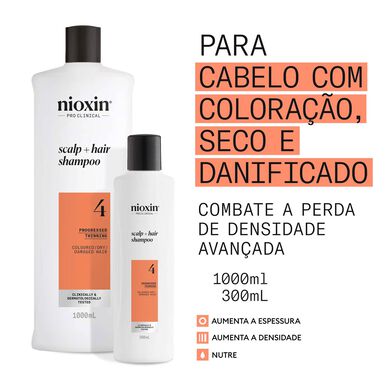 Nioxin Professionals Shampoo Scalp Hair 4 Colored Dry Damaged Hair Dárková sada 4 šamponů pro poškozené vlasy 1000 ml 1000 ml