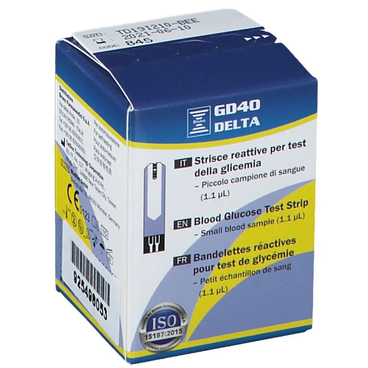 BRUNO FARMACEUTICI Bandelettes de test de glycémie Bruno GD40, 25 unités