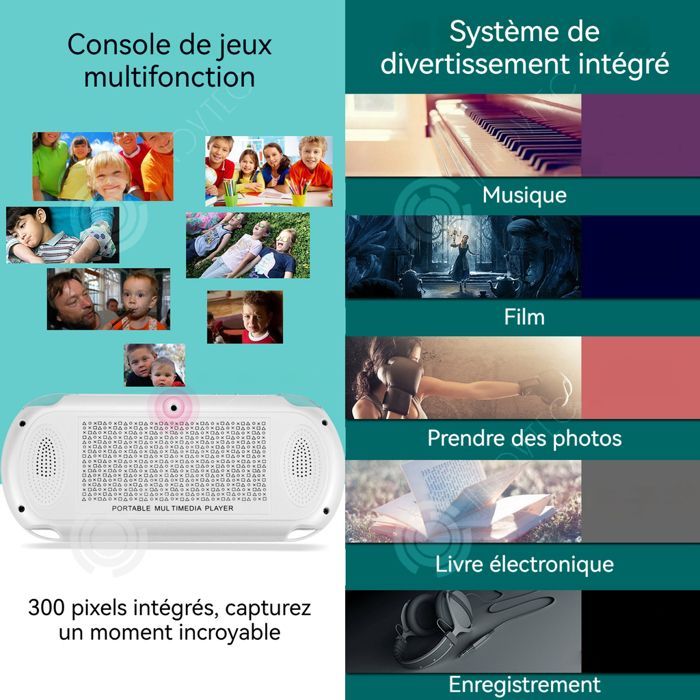 5.1-inch 1200mAh Portable Gaming Console, Dual Joystick Arcade Console, Can be Connected to a TV, White