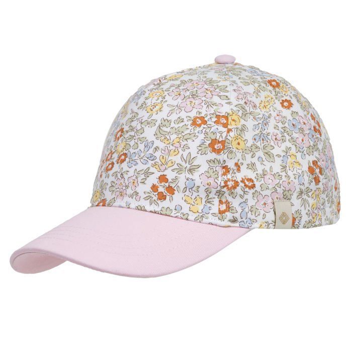 Gorra Isotoner, 100% algodón, ajustable de 50 a 56 cm, protección solar UV, de 4 a 8 años, con estampado floral pequeño para niñas.