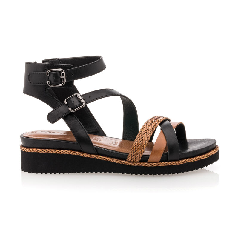 Svarte sandaler / sko med åpen tå til dame