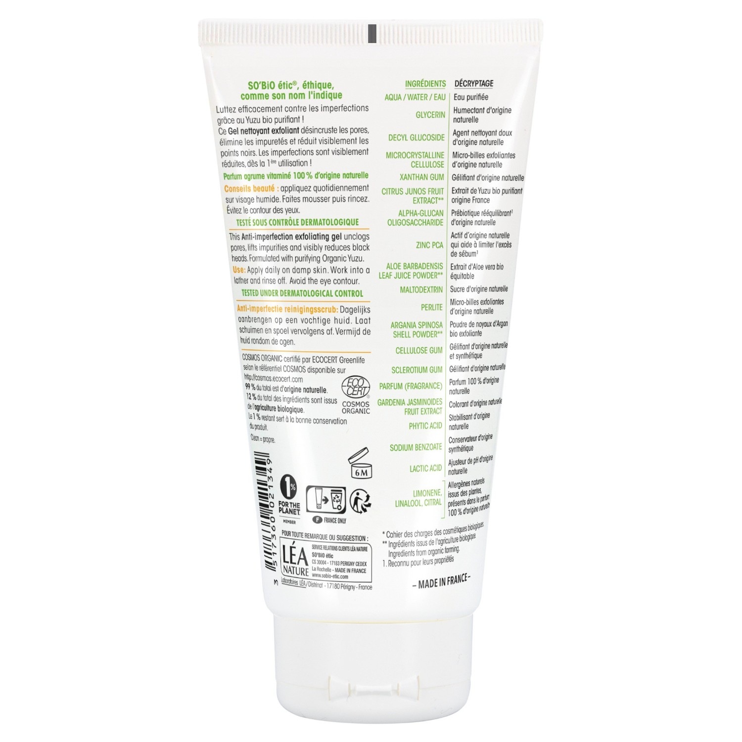 SO BiO étic Gel exfoliant anti-imperfections, Clean'Yuzu