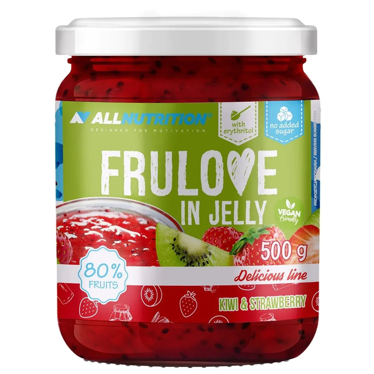 Allnutrition Frulove in Jelly Kiwi & Strawberry - owoce w żelu 500 g