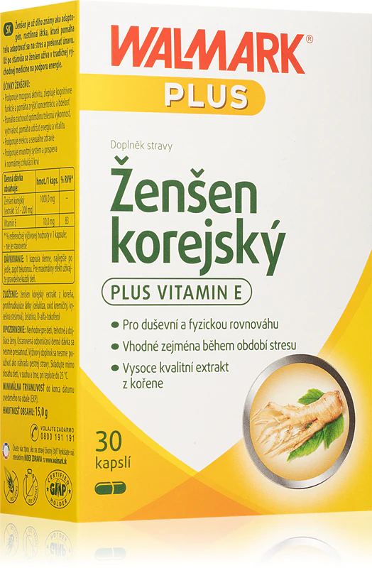 Walmark Koreanische Ginseng-Nahrungsergänzungsmittel-Kapseln zur Unterstützung des mentalen Gleichgewichts